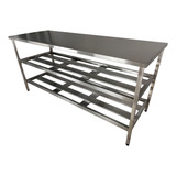 Mesa Inox Duas Prateleiras