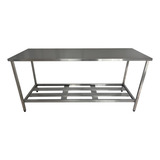 Mesa Inox Industrial Nortinox 190cm X 70cm X 90cm
