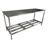 Mesa Inox Industrial Nortinox 190cm X 70cm X 90cm