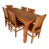 Mesa Jantar 1 80m 6 Cadeiras Madeira Demolição Peroba Rosa