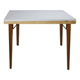 Mesa Jantar 70cm Quadrada Saia Moldura Pe Palito Sup V