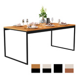 Mesa Jantar 8 Lugares Retangular Pés Metal 160x80 Cm Grande