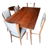 Mesa Jantar Anos 60 Craviúna jacarandá Antiga Com 6 Cadeiras