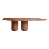 Mesa Jantar Cilíndrica Orgânica Oval Oásis 120x80 Pau Ferro