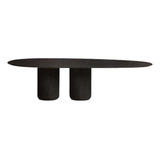 Mesa Jantar Cilíndrica Orgânica Oval Oásis 120x80cm Ébano
