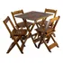 Mesa Jantar Dobravel 4 Cadeiras 70x70 Madeira Maciça De Lei Cor Mel Desenho Do Tecido Das Cadeiras Liso