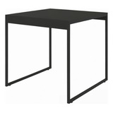 Mesa Jantar Industrial 0 80x0 80 Pés Preto Tampo Preto