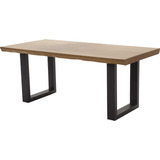 Mesa Jantar Madeira Rústica Pés Alumínio Tubular Alto Luxo