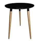 Mesa Jantar Redonda Ayme 60cm 3 Pé Palito Canhão Preto
