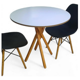Mesa Jantar Redonda Madeira 80cm Estilo Industrial