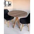 Mesa Jantar Redonda Madeira 80cm Estilo Industrial