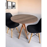 Mesa Jantar Redonda Madeira 80cm Estilo Industrial