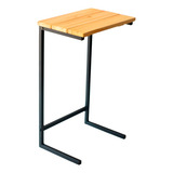 Mesa Lateral Apoio Sala Industrial 65 Cm Tampo Pinus Claro