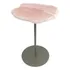 Mesa Lateral Baixa Base Em Aço Pintado E Quartzo Rosa