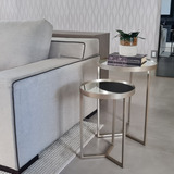 Mesa Lateral Com Espelho Conjunto Mesinha De Canto Cores