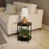 Mesa Lateral Redonda Moderna Com 2 Bases Para Decoração