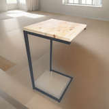 Mesa Lateral Steel Quadra Para Sofá Estilo Moveis Industrial