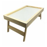 Mesa Madeira Bandeja Café Manhã Mesinha Pés Dobraveis 40x25