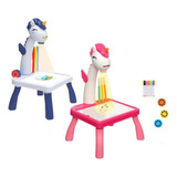Mesa Mágica Projetora Infantil Unicórnio Desenho C Canetinha