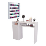 Mesa Manicure Brinde Expositor De Esmaltes Grande Mdf