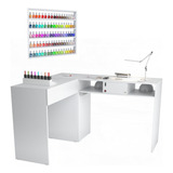 Mesa Manicure L Sugnails Profissional Gaveta Sugador Brinde