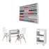 Mesa Manicure Prateleira E Carrinho Aux 2 Cadeiras Eames