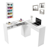 Mesa Manicure Profissional L expositor nichos 100 Mdf Top