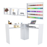 Mesa Manicure Profissional Nail Organizador 200 Esmaltes