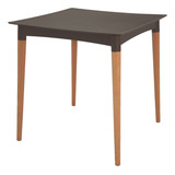 Mesa Marrom Tramontina Laura Rattan Com Pernas De Madeira