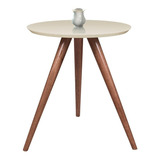Mesa Mesinha De Canto Lateral Laqueada Com Vidro Pé Palito