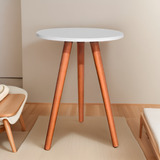 Mesa Mesinha De Canto Ou Lateral Tripé Laqueada Com Vidro
