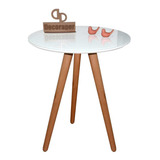 Mesa Mesinha De Canto Ou Lateral Tripé Tampo 60cm Com Vidro