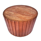 Mesa Mesinha De Centro Redonda Madeira Demolição Rústica
