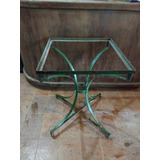Mesa Mesinha De Ferro Quadrada 61x61cm Antiguidade