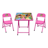 Mesa Mesinha Infantil 2 Cadeira Aço Desenho Escola Princesas