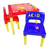 Mesa Mesinha Infantil 2 Cadeiras Plástica Educativo Tritec