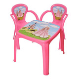 Mesa Mesinha Infantil Com 2 Cadeiras Carro Azul Plástico Cor Princesa