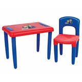 Mesa Mesinha Infantil Com Cadeira Azul