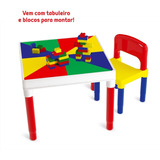 Mesa Mesinha Infantil Criança Com 1 Cadeira Para Atividades