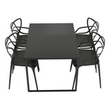 Mesa Moderna C 4 Cadeiras Allegra Estilo Clean