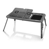 Mesa Notebook Com Cooler Dobrável Suporte Base Mouse Copo