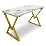 Mesa P Escritório Jantar Gamer Daloa 1 20x0 60 Em Aço Cor Dourado vulcano