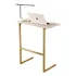 Mesa P/notebook Thor Mdp Pérola Pés Ferro Dourado Sal Movel