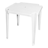 Mesa Para Área Externa Comercio Tondini Monobloco De Plástico   Branco