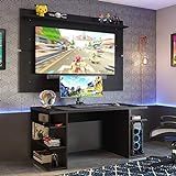 Mesa Para Computador Gamer E Painel Tv Madesa   Preto