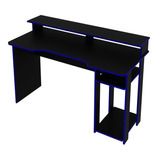 Mesa Para Computador Gamer Me4153 Preto Azul Tecno Mobili