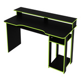 Mesa Para Computador Gamer Me4153 Preto Verde Tecno Mobili