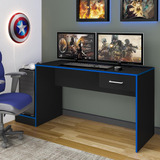 Mesa Para Computador   Gamer Xp Preto Black Blue Cor Vermelho