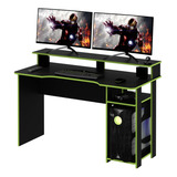 Mesa Para Computador Notebook Gamer Preto verde tecnomobili