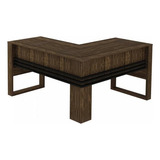 Mesa Para Escritório Em L Charme Me4145 Espresso Móveis Nogal preto